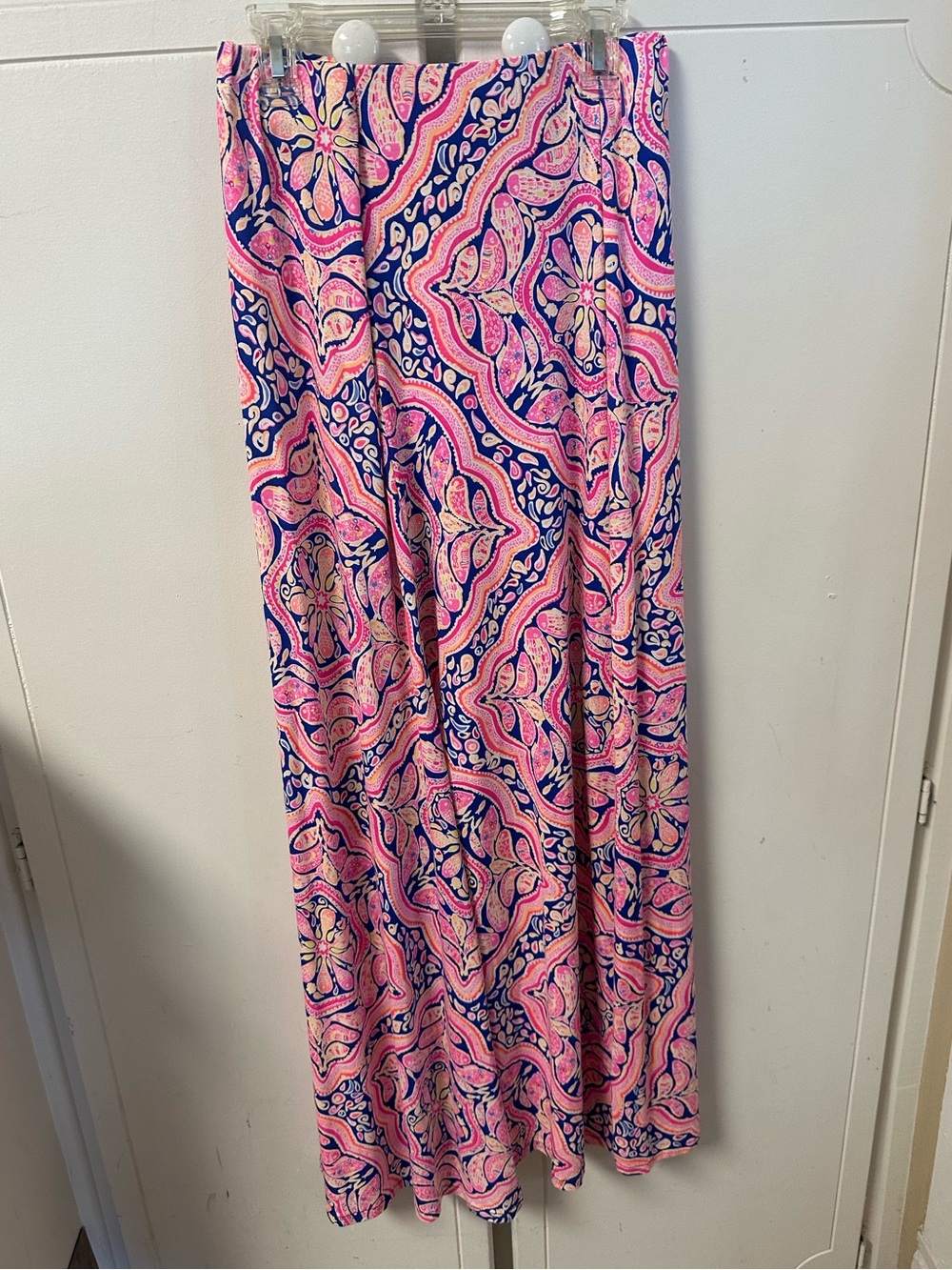 Lilly Pulitzer Pink & Navy Paisley-Print Maxi Skirt
